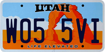 UT license plate W055VI