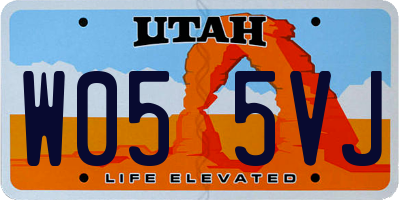 UT license plate W055VJ