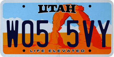 UT license plate W055VY