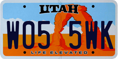 UT license plate W055WK