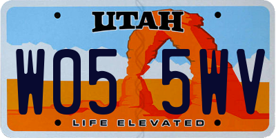 UT license plate W055WV