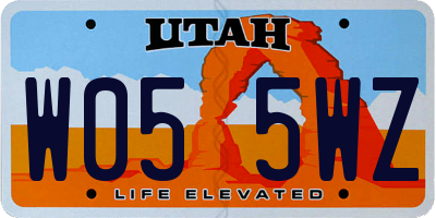UT license plate W055WZ