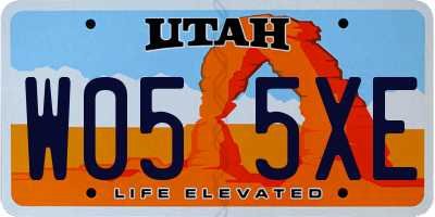 UT license plate W055XE