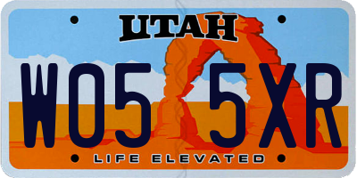 UT license plate W055XR