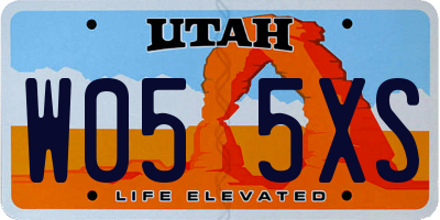 UT license plate W055XS
