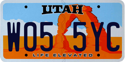 UT license plate W055YC