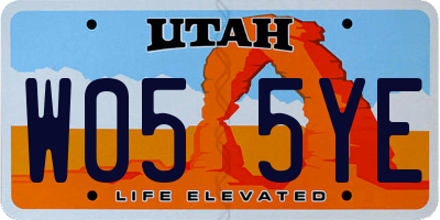 UT license plate W055YE