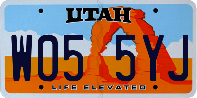 UT license plate W055YJ