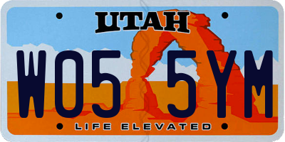UT license plate W055YM