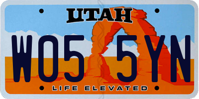 UT license plate W055YN
