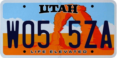 UT license plate W055ZA