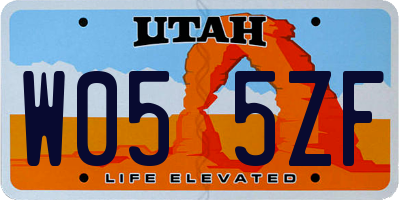 UT license plate W055ZF