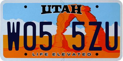 UT license plate W055ZU