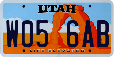 UT license plate W056AB