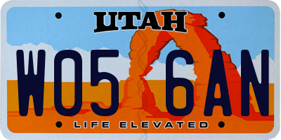 UT license plate W056AN