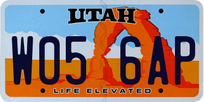 UT license plate W056AP