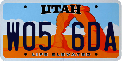 UT license plate W056DA