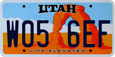 UT license plate W056EF
