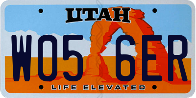 UT license plate W056ER