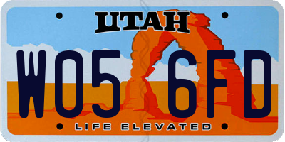 UT license plate W056FD
