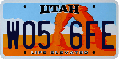 UT license plate W056FE