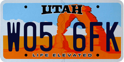 UT license plate W056FK