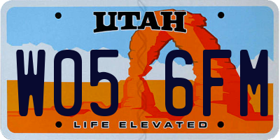 UT license plate W056FM