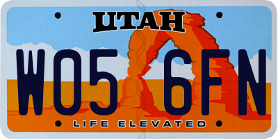 UT license plate W056FN
