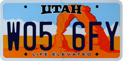 UT license plate W056FY