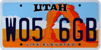 UT license plate W056GB