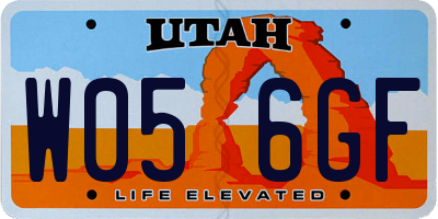 UT license plate W056GF