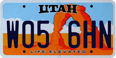 UT license plate W056HN