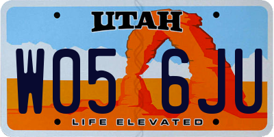 UT license plate W056JU