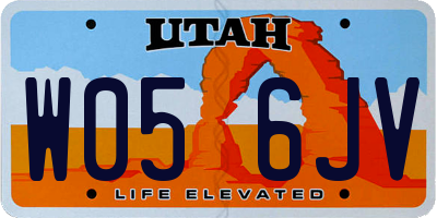 UT license plate W056JV