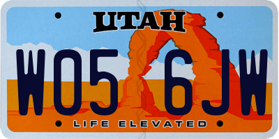 UT license plate W056JW