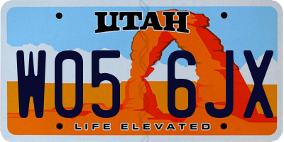 UT license plate W056JX
