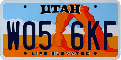 UT license plate W056KF