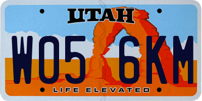 UT license plate W056KM