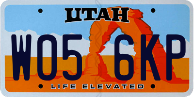 UT license plate W056KP