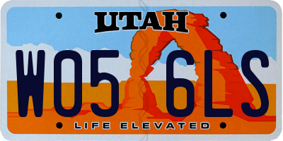 UT license plate W056LS