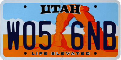 UT license plate W056NB