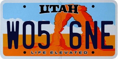 UT license plate W056NE