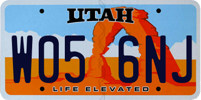 UT license plate W056NJ