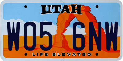 UT license plate W056NW