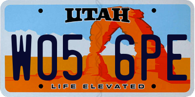 UT license plate W056PE