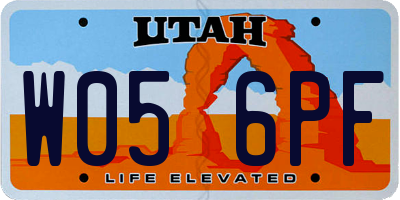 UT license plate W056PF