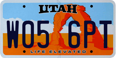 UT license plate W056PT