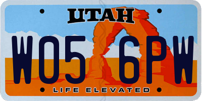 UT license plate W056PW