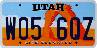UT license plate W056QZ
