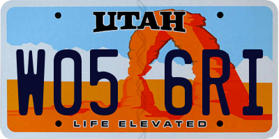 UT license plate W056RI